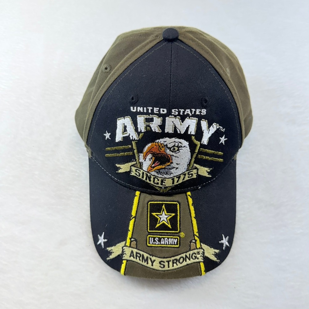 US Army Hat Mens Black‎ Olive Green Army Strong Eagle Baseball Cap CSI One Size